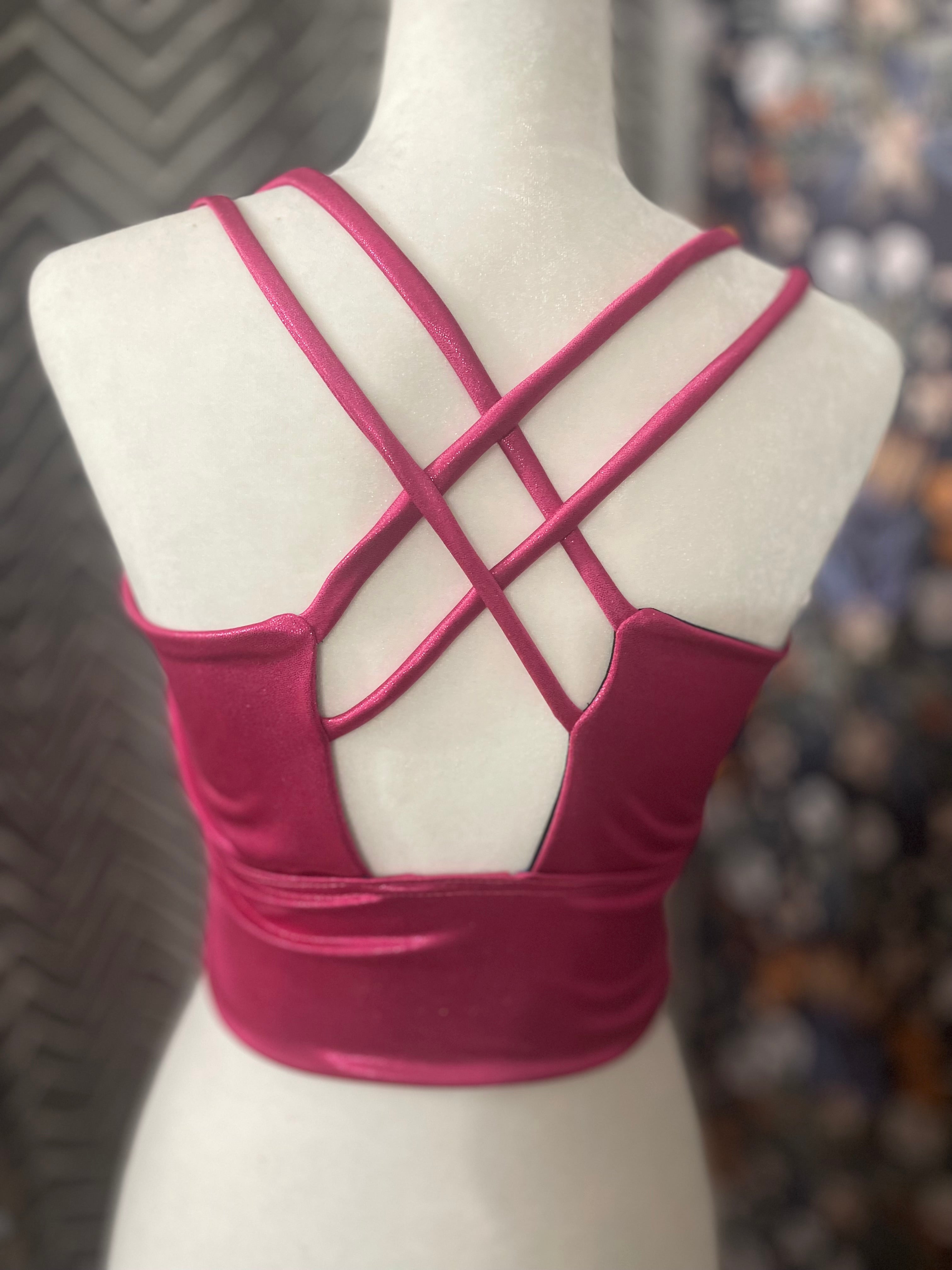 Pink Disco Emmy Sports Bra