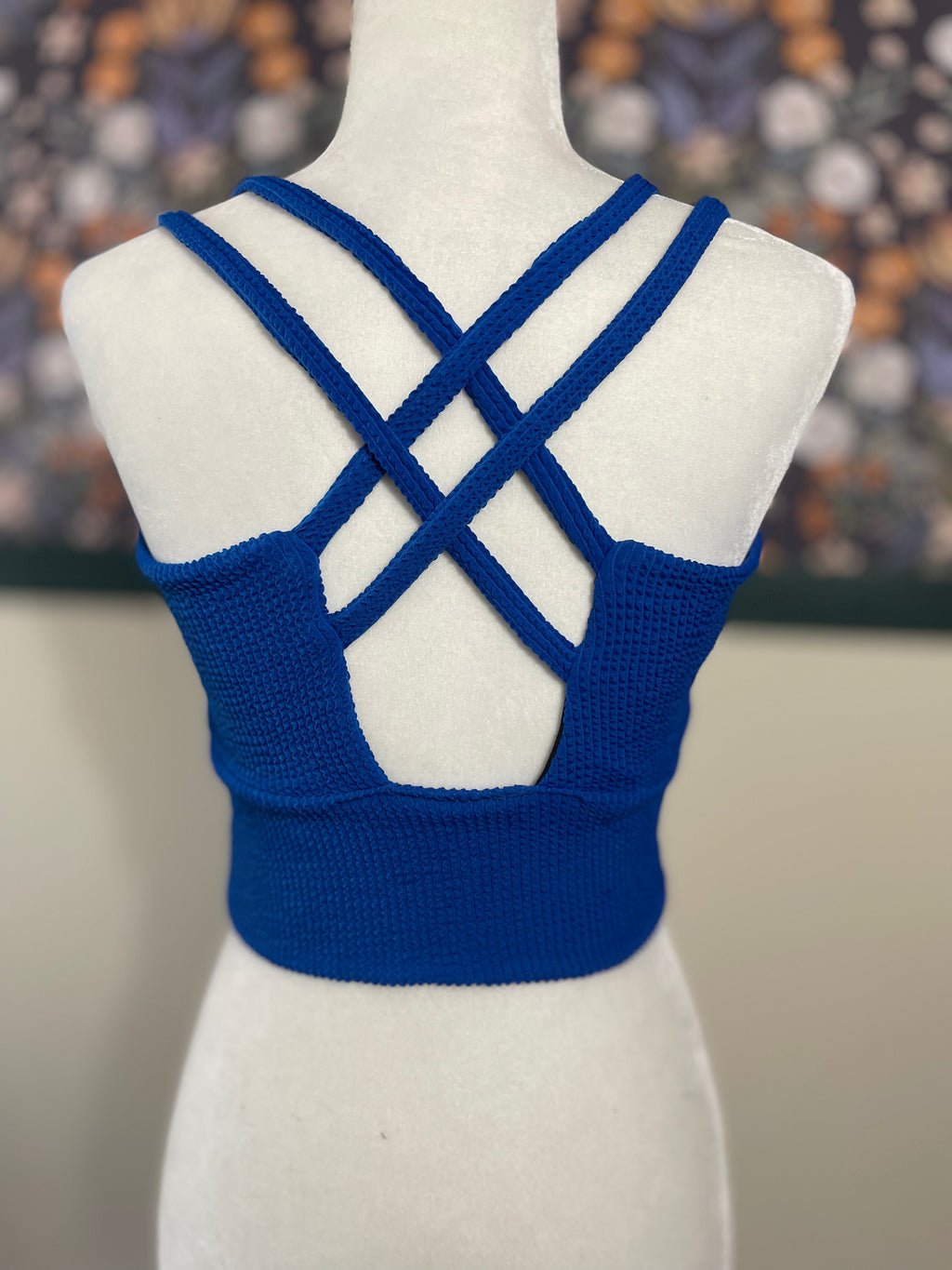 Crinkle Blue Emmy Sports Bra