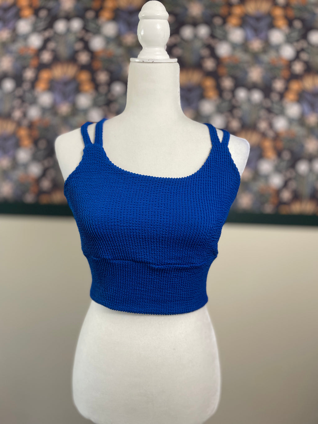 Crinkle Blue Emmy Sports Bra
