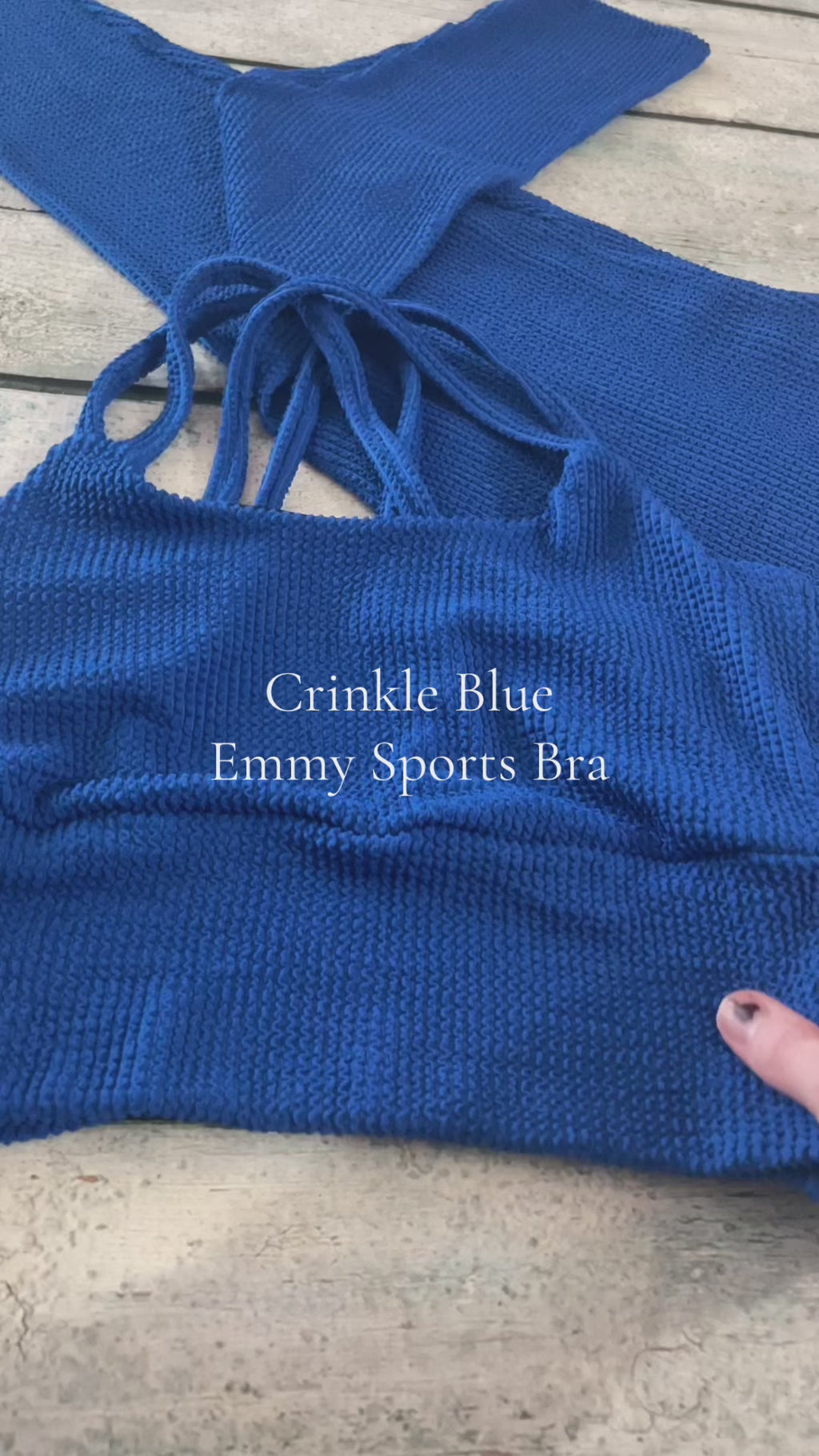 Crinkle Blue Emmy Sports Bra